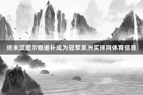 终末汉密尔顿递补成为冠军美洲买球网体育信息