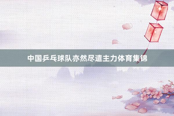 中国乒乓球队亦然尽遣主力体育集锦
