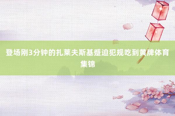 登场刚3分钟的扎莱夫斯基蹙迫犯规吃到黄牌体育集锦