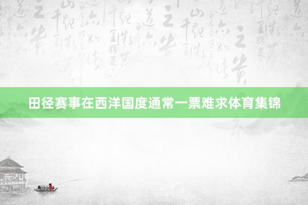 田径赛事在西洋国度通常一票难求体育集锦