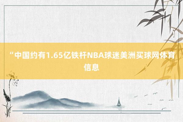 “中国约有1.65亿铁杆NBA球迷美洲买球网体育信息