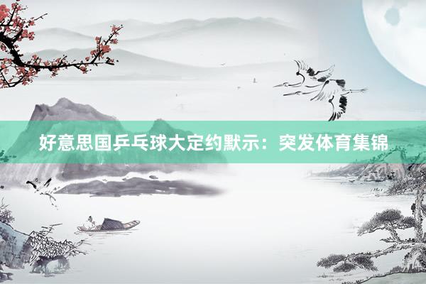 好意思国乒乓球大定约默示：突发体育集锦