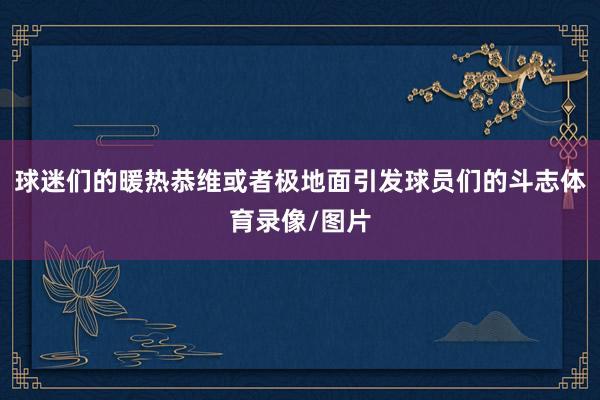 球迷们的暖热恭维或者极地面引发球员们的斗志体育录像/图片