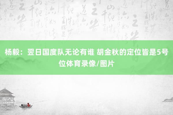 杨毅：翌日国度队无论有谁 胡金秋的定位皆是5号位体育录像/图片