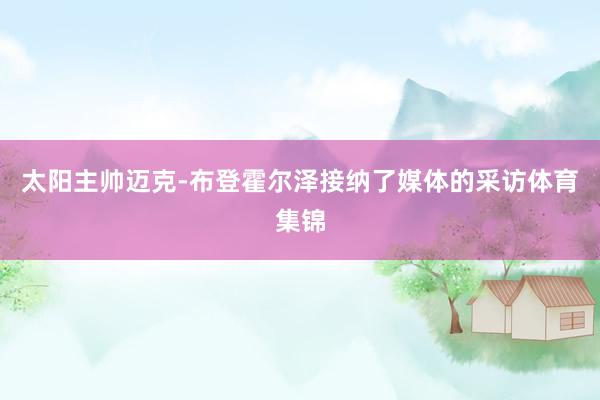 太阳主帅迈克-布登霍尔泽接纳了媒体的采访体育集锦