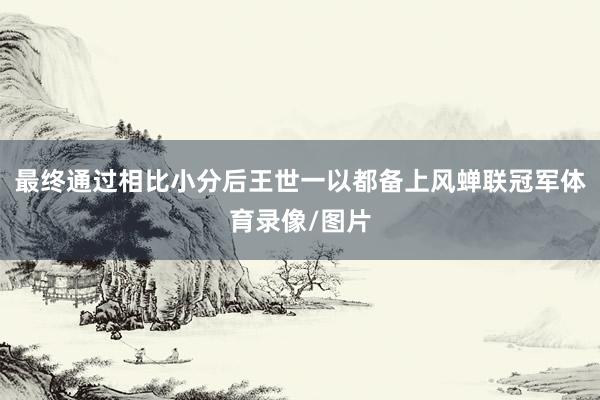 最终通过相比小分后王世一以都备上风蝉联冠军体育录像/图片