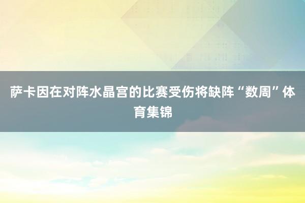 萨卡因在对阵水晶宫的比赛受伤将缺阵“数周”体育集锦