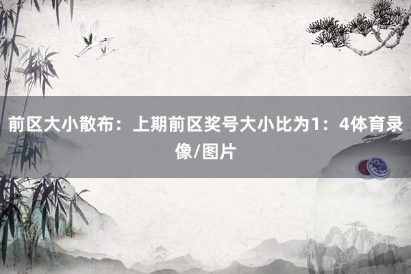 前区大小散布：上期前区奖号大小比为1：4体育录像/图片