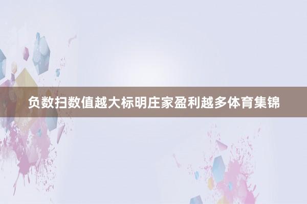 负数扫数值越大标明庄家盈利越多体育集锦