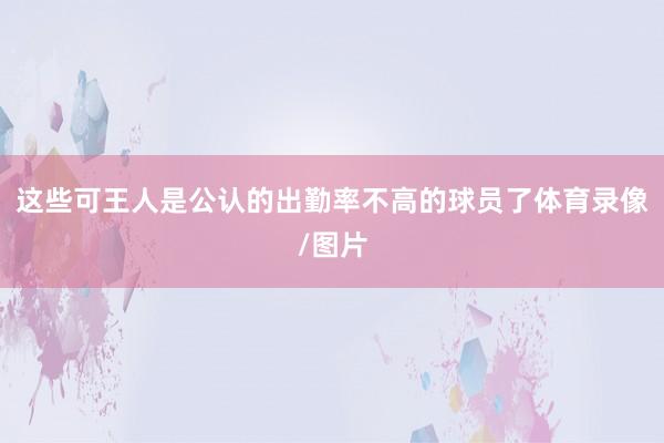 这些可王人是公认的出勤率不高的球员了体育录像/图片