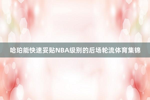 哈珀能快速妥贴NBA级别的后场轮流体育集锦