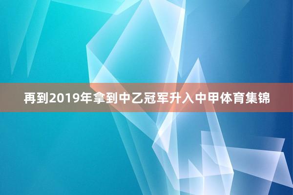 再到2019年拿到中乙冠军升入中甲体育集锦