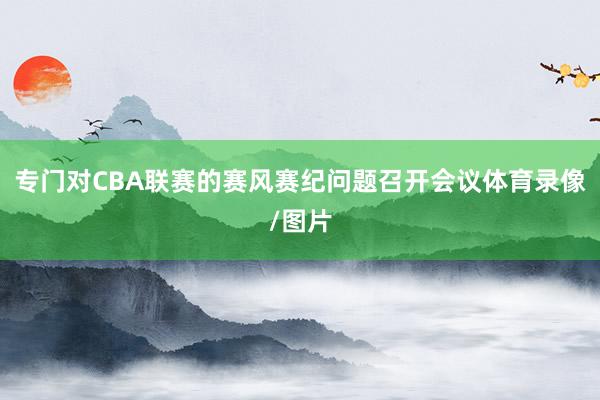 专门对CBA联赛的赛风赛纪问题召开会议体育录像/图片