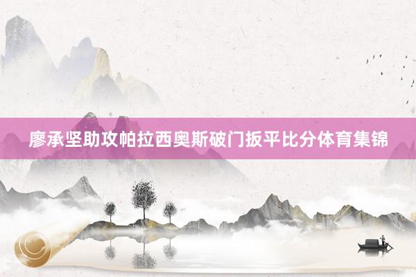 廖承坚助攻帕拉西奥斯破门扳平比分体育集锦