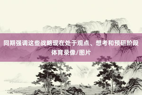 同期强调这些战略现在处于观点、想考和预研阶段体育录像/图片