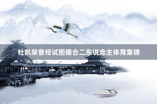 杜凯琹曾经试图撮合二东说念主体育集锦