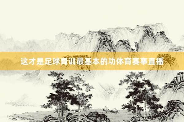 这才是足球青训最基本的功体育赛事直播