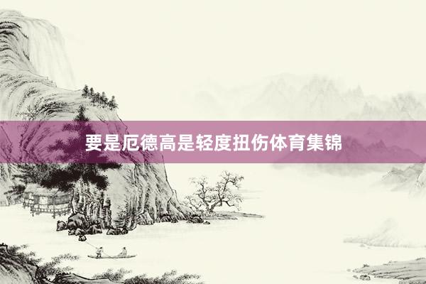 要是厄德高是轻度扭伤体育集锦