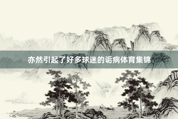 亦然引起了好多球迷的诟病体育集锦