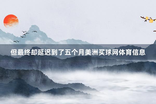 但最终却延迟到了五个月美洲买球网体育信息