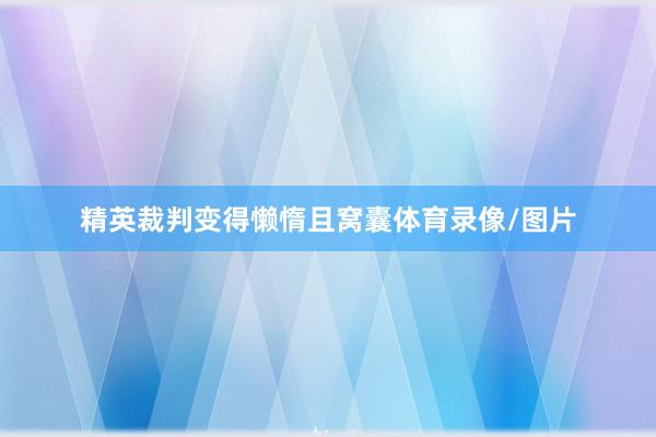 精英裁判变得懒惰且窝囊体育录像/图片