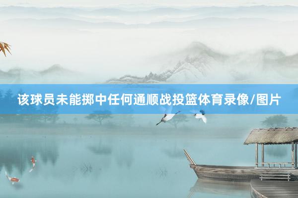 该球员未能掷中任何通顺战投篮体育录像/图片
