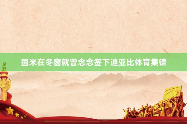 国米在冬窗就曾念念签下迪亚比体育集锦